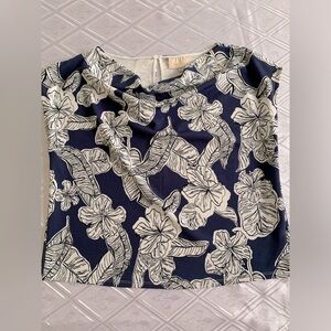 MELLODAY Blue and White Sleeveless Blouse